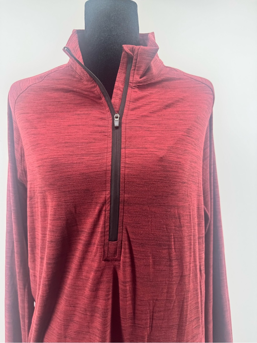 Born Primitive WomensMaroon Heathered Quarter-Zip Long Sleeve Top size XXL NWT - Picture 6 of 6